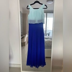 Mint and blue maxi dress